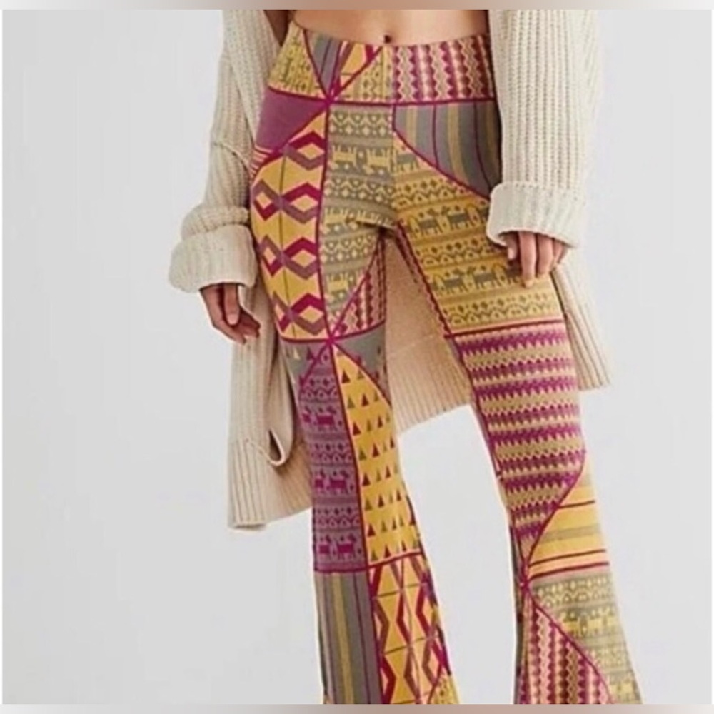 134. NWT Free People Kaleidoscope Sweater Flare Pants - Picture 3 of 5